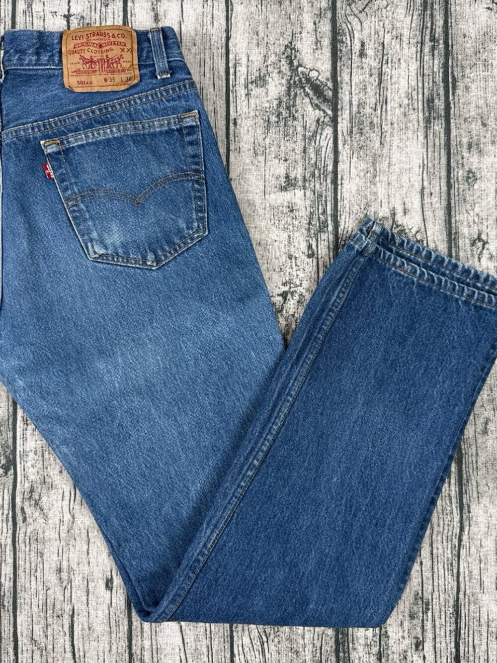 Levi's 501xx Jeans W35 L36 Vintage 1991 Made in USA Medium Wash